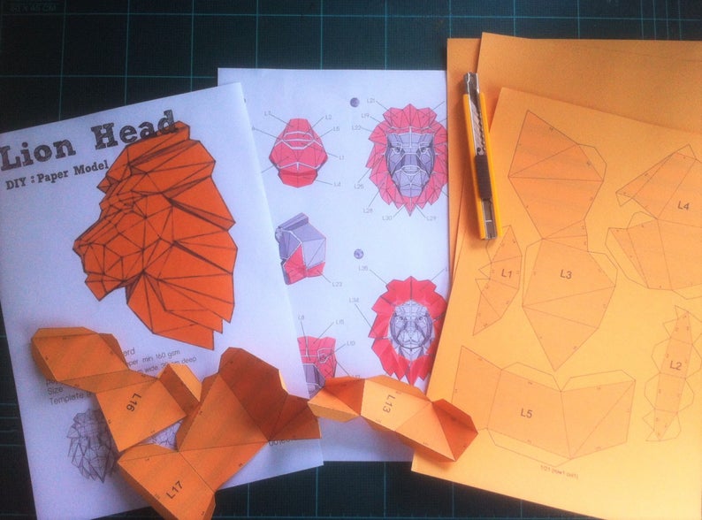 Lion Head paper craft