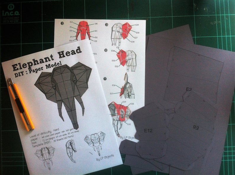 Elephant Head paper craft